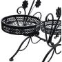 AISHN 3-Tiered Scroll Classic Plant Stand Decorative Metal Garden Patio Standing Plant Flower Pot Rack Display Shelf Holds 3-Flower Pot with Modern''S'' Design (Black)