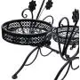 AISHN 3-Tiered Scroll Classic Plant Stand Decorative Metal Garden Patio Standing Plant Flower Pot Rack Display Shelf Holds 3-Flower Pot with Modern''S'' Design (Black)