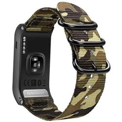 Fintie Band Compatible with Garmin VIVOACTIVE HR, Soft Nylon Sport Straps Adjustable Replacement Watch Bands with Metal Buckle Wristband Compatible Garmin Vivoactive HR Sports GPS Smart Watch, Camo