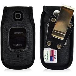 Turtleback Fitted Case Made for Kyocera Cadence Flip Phone Black Nylon Heavy Duty Rotating Removable Metal Belt Clip Made in USA