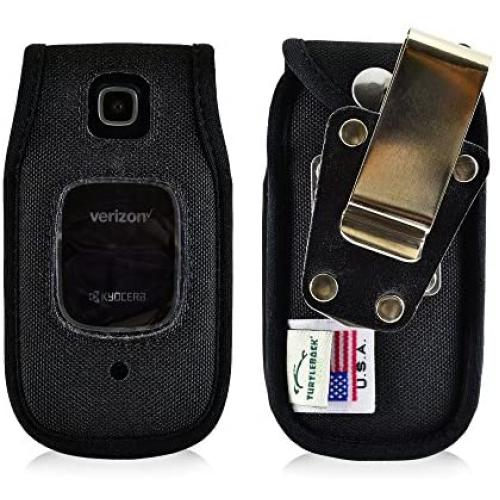 Turtleback Fitted Case Made for Kyocera Cadence Flip Phone Black Nylon Heavy Duty Rotating Removable Metal Belt Clip Made in USA