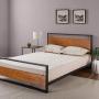 Zinus Suzanne Metal and Wood Platform Bed with Headboard and Footboard / Box Spring Optional / Wood Slat Support, Queen