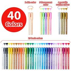 Paint Pens for Rock Painting Art, Ohuhu 40-color Acrylic Markers Pen for DIY Ceramic, Water-Based Acrylic Ink Painting for Porcelain, Metal, Wood, Fabric, Canvas, Paint Marker Valentines Day Gift