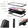 iPhone XR Case, CarterLily Full Body Shockproof Dustproof Waterproof Aluminum Alloy Metal Gorilla Glass Cover Case for Apple iPhone XR 6.1 inch (White)