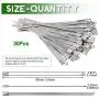 Keadic 30Pcs 5.9 Inches 304 Stainless Steel Zip Ties Exhaust Wrap Coated Locking, Metal Cable Zip Ties for Computer Wire Harness, Automotive Parts and more Keadic 30Pcs 5.9 Inches 304 Stainless Steel Zip Ties Exhaust Wrap Coated Locking, Metal Cable Zip Ties for Computer Wire Harness, Automotive Parts and more
