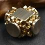 Pure Brass Fidget Cube Gears Linkage Fidget Toy Metal DIY EDC Focus Meditation Break Bad Habits ADHD (Brass)