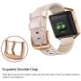 SWEES Leather Bands Compatible with Fitbit Blaze Smart Watch, Genuine Leather Replacement Band with Metal Frame Small & Large for Women Men, Champagne Gold, Rose Gold, Black, Brown, White, Grey, Beige