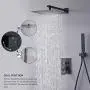 Tenfe Shower System with 10 Inches Rain Shower Head and Square Handheld Spray, Matte Black Wall Mounted Rainfall Showerhead Combo Set (Contain Brass Rough-in Valve Body and Trim) Tenfe Shower System with 10 Inches Rain Shower Head and Square Handheld Spray, Matte Black Wall Mounted Rainfall Showerhead Combo Set (Contain Brass Rough-in Valve Body and Trim)