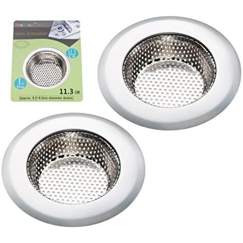 Fengbao 2PCS Kitchen Sink Strainer - Stainless Steel, Large Wide Rim 4.5'' Diameter