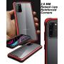 Schnail Saviour Compatible with Samsung Galaxy S20+Plus 5G Clear Case with Metal Frame (2020) (Red)