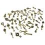 Pack of 50 Pieces Antique Bronze Vintage Petite Size Key Charms DIY Necklace Pendant for Handmade Jewelry Making-Petite Size