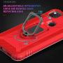 PULEN for Google Pixel 4a Case with Screen Protector[1 Pack],Hybrid Armor Metal Ring Holder Magnetic Car Mount,Full Body Shockproof Sturdy Bumper Protective Cover (Red)