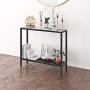 Henn&Hart Industrial Metal Perforated Mesh Shelf Console table, 1, Black