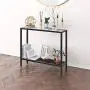 Henn&Hart Industrial Metal Perforated Mesh Shelf Console table, 1, Black