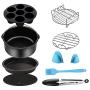 Air Fryer Accessories for Cosori Ninja and Philips, Set of 5/9, Fit all 3.7QT - 5.3QT - 5.8QT,Non-stick Barrel/Pan + Metal Holder + Multi-Purpose Rack with Skewers and Silicone Mat (set of 9) Air Fryer Accessories for Cosori Ninja and Philips, Set of 5/9, Fit all 3.7QT - 5.3QT - 5.8QT,Non-stick Barrel/Pan + Metal Holder + Multi-Purpose Rack with Skewers and Silicone Mat (set of 9)