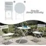OC Orange-Casual 3-Piece Outdoor Furniture Set, Premium Steel Patio Stripe Small Bistro Set, Folding Dining Table and Chairs for Porch Balcony, White