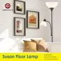 Adjustable Black Floor Lamp with Reading Light by Light Accents - Susan Modern Standing Lamp for Living Room/Office Lamp 72'' Tall - 150-watt with Side Reading Light Corner Lamp (Black) Adjustable Black Floor Lamp with Reading Light by Light Accents - Susan Modern Standing Lamp for Living Room/Office Lamp 72'' Tall - 150-watt with Side Reading Light Corner Lamp (Black)