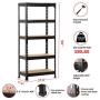 Yaheetech Black Adjustable 5-Shelf Shelving Unit Storage Rack Utility Rack Garage Shelves Display Rack Steel Boltless Rivet Rack,59.1 inches Height 1-Pack