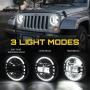 Xprite 7'' Inch CREE LED Headlights with High/Low Beam, Plug & Play, Halo DRL Round Headlamps DOT Approved for 1997-2018 Jeep Wrangler JK LJ CJ TJ Hummber H1 H2