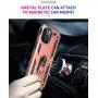 UNKNOK Compatible with iPhone 12 Pro Max 5G Case, [Military Grade ] 15ft Drop Tested Shockproof Protective, Metal Rotating Magnetic Ring Kickstand Cover for iPhone 12 Pro Max 6.7 Inch (Rose Gold)