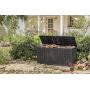 Keter Marvel Plus 71 Gallon Resin Outdoor Storage Box for Patio Furniture Cushion Storage, Brown