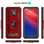 Rebex Compatible with Moto Z4 Case,Moto Z4 Play Case,Moto z4 Force Case Cover, Tough Heavy Protective 360 Metal Rotating Ring Kickstand Holder Grip Magnetic Metal Armor Heavy Duty Shockproof (Red)