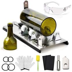 DoreenBow Glass Bottle Cutter - Wine Bottle Cutting Tool Kit with Gloves, Sanding Paper and Metal Cutter for Bottle DIY Art Wine Beer Whiskey Alcohol Champagne Bottles