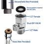 PIH Shower Volume Control Valve, Shut-Off One Piece Copper Brass Made, 1/2 Standard Connection, Chrome Polished PIH Shower Volume Control Valve, Shut-Off One Piece Copper Brass Made, 1/2 Standard Connection, Chrome Polished