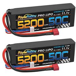 PowerHobby 3S 11.1V 5200mAh 50C Lipo Battery 2 Pack w Deans Plug 3-Cell (2)