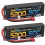 PowerHobby 3S 11.1V 5200mAh 50C Lipo Battery 2 Pack w Deans Plug 3-Cell (2)