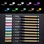 Premium Metallic Marker Pens Fine Tip, Ohuhu Set of 10 Glitter Paint Pen Window Marker for DIY Valentines Day Birthday Card Making, Coloring Book, Scrapbook Photo Album, Rock Art Back To School Gifts