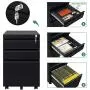 DEVAISE 3 Drawer Mobile File Cabinet with Lock, Under Desk Metal Filing Cabinet for Legal/Letter/A4 File, Fully Assembled Except Wheels, Black DEVAISE 3 Drawer Mobile File Cabinet with Lock, Under Desk Metal Filing Cabinet for Legal/Letter/A4 File, Fully Assembled Except Wheels, Black