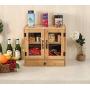 TQVAI Bamboo 2 Tier Bread Box with Clear Window and Cutlery Tray Double Layer Bread Storage Kitchen Countertop Bread Holder - Assembly Required, Original