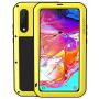 Simicoo Samsung A30S Military Metal Bumper Silicone Case Full Body Cover Built-in Gorilla Glass Heavy Duty Hybrid Shockproof Armor Impact Rugged Tough Case for Galaxy A30S (A30S, Yellow)