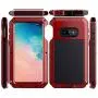 Galaxy S10e Case Amever Aluminum Metal Bumper Frame Case with Silicone Water Resistant Shockproof Tempered Glass Screen Protector Outdoor Sports Protective Case for Samsung Galaxy S10e (2019) - Red