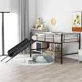 Twin Loft Beds for Kids, Metal Loft Bed with Slide, No Box Spring Required, Black Twin Loft Beds for Kids, Metal Loft Bed with Slide, No Box Spring Required, Black