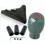 Shift Knob Boot Cover Combo Gunmetal Red Stitch 5-Speed Manual Transmission