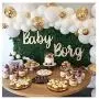 Confetti Balloons 12'' Party Balloons Latex Balloons Birthday Balloons Baby Shower Balloons Wedding Balloons for More Parties 50 Pcs Pack-White, Gold, Golden Confettii Balloons with Ribbon