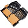 Amazon Basics Titanium Drill Bit Set - 29-Piece, M35 High Speed Steel HSS, for Steel, Alloy and Other Hard Metals