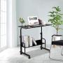 GAJOO Mobile Side Table, Mobile Laptop Desk Cart Tray Table Adjustable Sofa Side Bed Table Portable Desk with Wheels Student Laptop Desk (Black) 