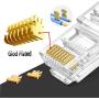 RJ45 Cat6 Cat5 Connector Gold Plated 8P8C Ethernet Pass Through Plug(100Pack)