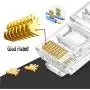 RJ45 Cat6 Cat5 Connector Gold Plated 8P8C Ethernet Pass Through Plug(100Pack) RJ45 Cat6 Cat5 Connector Gold Plated 8P8C Ethernet Pass Through Plug(100Pack)