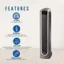 Lasko Ceramic Tower Space Heater with Logic Center Digital Remote Control-Features Built-in Timer and Oscillation, 7.3″L x 9.2″W x 29.75″H, Black 5572 Lasko Ceramic Tower Space Heater with Logic Center Digital Remote Control-Features Built-in Timer and Oscillation, 7.3″L x 9.2″W x 29.75″H, Black 5572