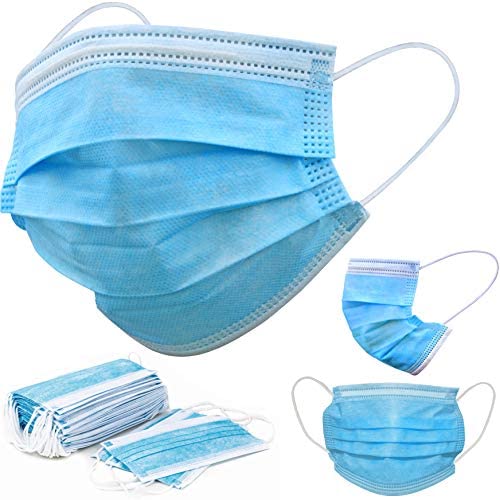 Disposable Face Masks/Safety Masks - 50PCS - Blue - 3 Layers Protective Face Masks For Adults and Teens, Breathable Masks for Germ Protection, Anti-Dust Mask with Earloop for Personal Care