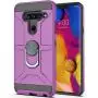 YmhxcY Phone Case Compatible with LG V40/V40 ThinQ Case with HD Screen Protector,360 Degree Rotating Ring Kickstand Holder Dual Layers of Shockproof Phone Case for LG V40-ZS Purple
