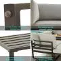 LOKATSE HOME 5 Pieces Patio Furniture Conversation Metal Sofa Set Outdoor All Weather Chaise Lounge Cushioned Chairs with Ottoman Table, Grey LOKATSE HOME 5 Pieces Patio Furniture Conversation Metal Sofa Set Outdoor All Weather Chaise Lounge Cushioned Chairs with Ottoman Table, Grey