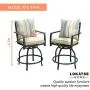 LOKATSE HOME Patio Stools Outdoor Swivel Bar Height Chairs Set of 2, Set, Beige