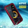 Beasyjoy iPhone Xs Case iPhone X/10 Metal Case Heavy Duty Alloy Cover Screen Full Body Protection Waterproof Shockproof DropProof Rugged Durable Defender for Outdoor Sports Red