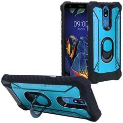 Eaglecell - for LG K40, Harmony 3, Xpression Plus 2 (2019) LM-X420, LG Solo LTE L423DL - Aluminum Metal Hybrid Phone Case with Stand - ZY0 Blue