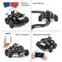 OSOYOO Omni-directinal Mecanum Wheels Robot Car Kit for Arduino Mega2560|Metal Chassis DC Speed Encoder Motor Robotic DIY|STEM Remote Controlled Educational | Mechanical DIY Coding for Teens Adult